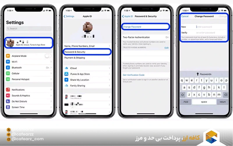 چگونه می‌توانیم رمز اپل ايدي خود را عوض كنيم؟ 