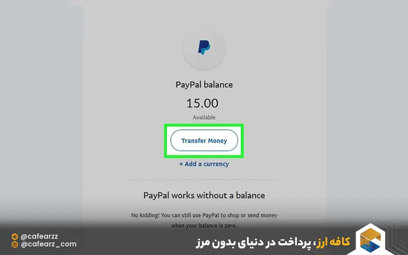 استفاده از پی پال برای انتقال پول 