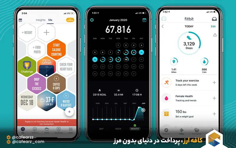 برنامه fitbit پیاده‌روی برای آیفون 