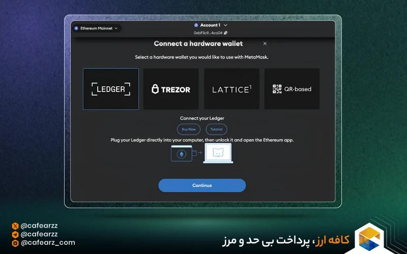 استفاده از کیف پول سخت افزاری ترزور Safe 3