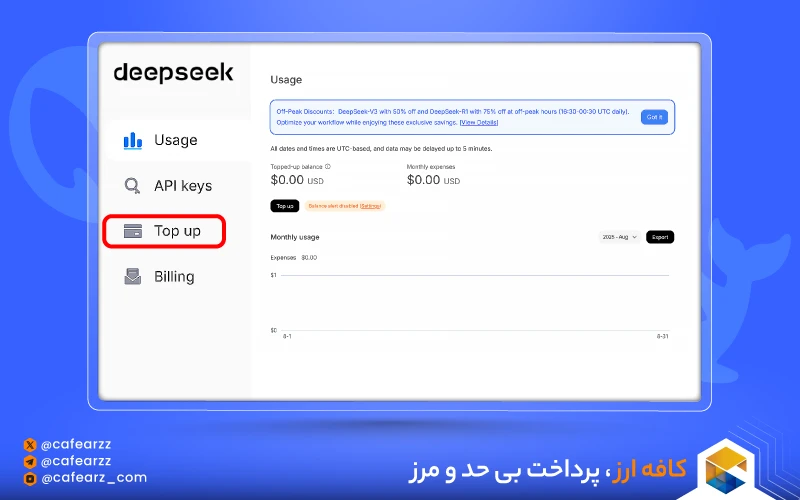 نحوه شارژ هوش مصنوعی دیپ سیک